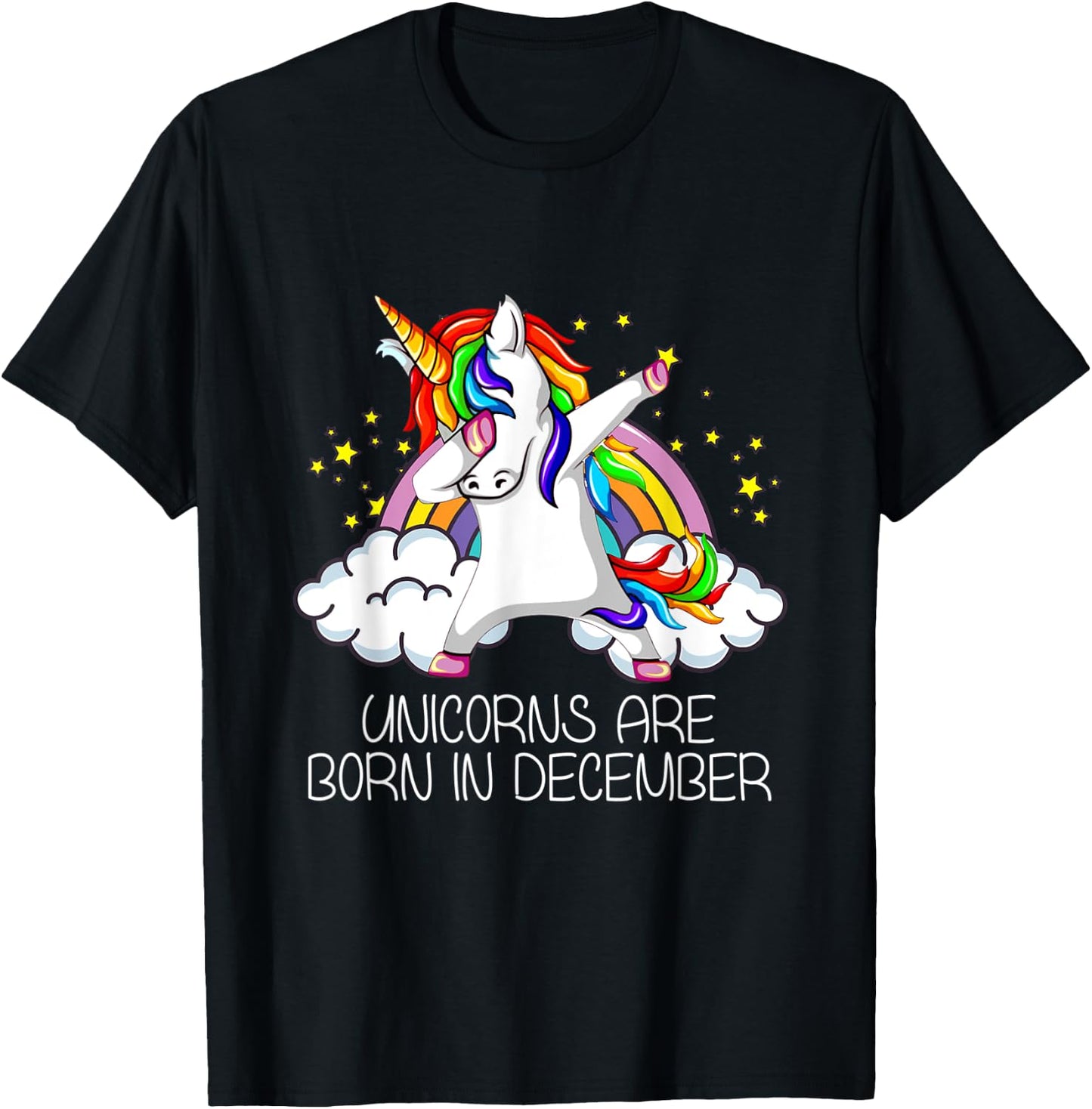 Dabbing Unicorn Girl Party Gift Unicorns Born in December T-Shirt - T-Shirt | Black