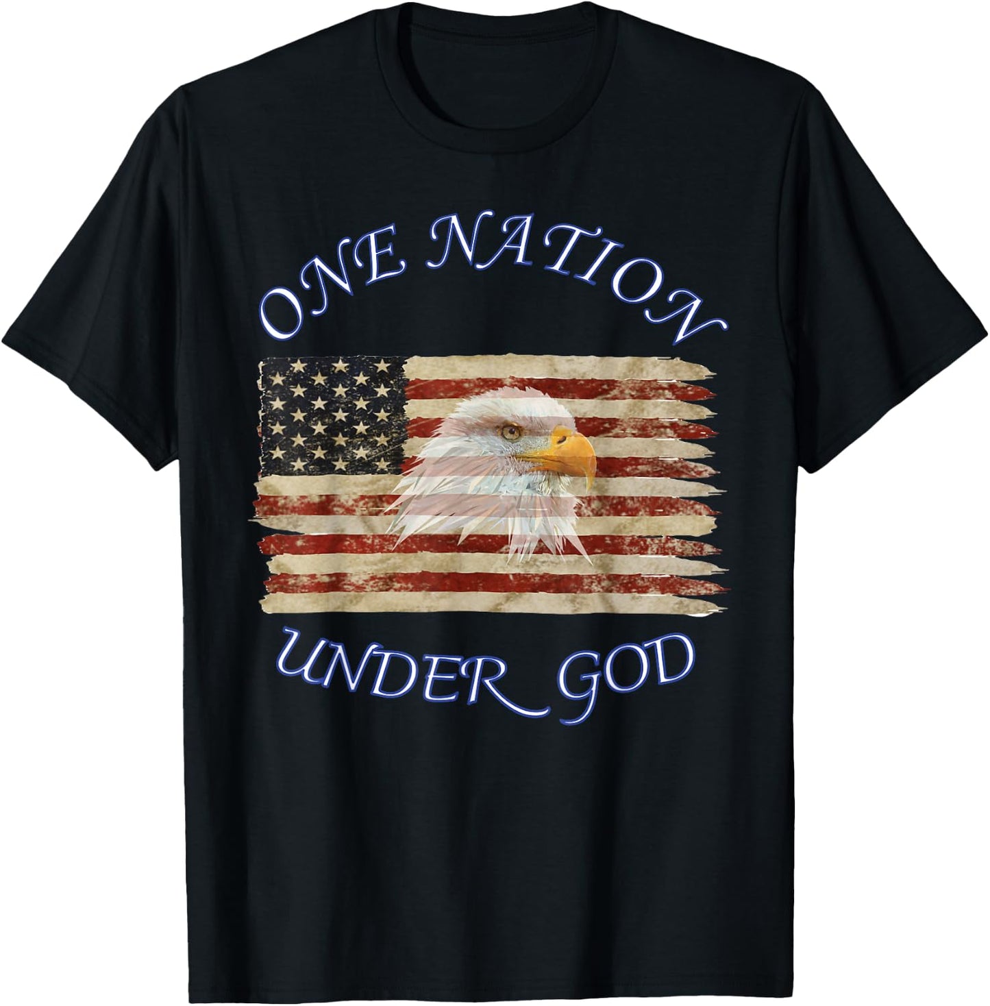 One Nation Under God Flag Christian T-Shirt - T-Shirt | Black