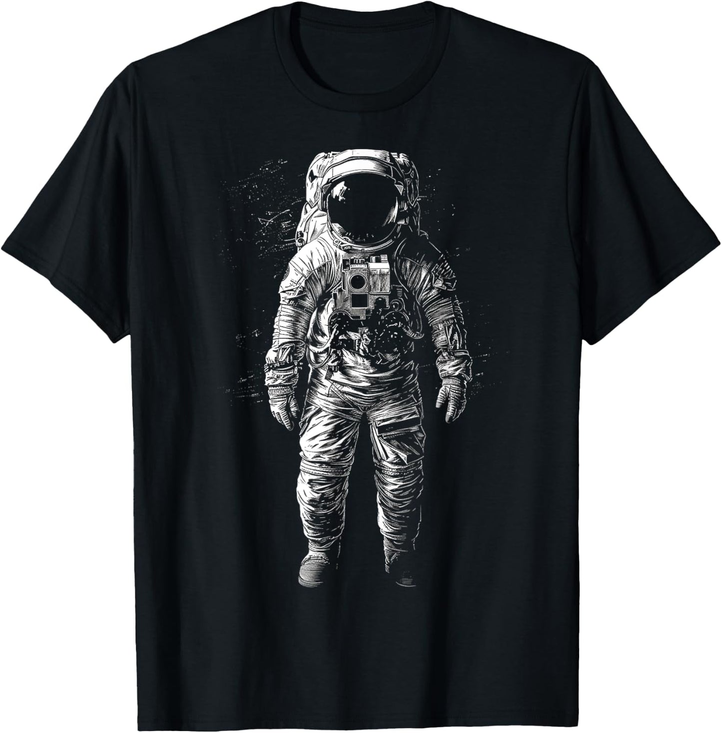 Astronaut Drawing Art Illustration Motif Astronaut T-Shirt - T-Shirt | Black