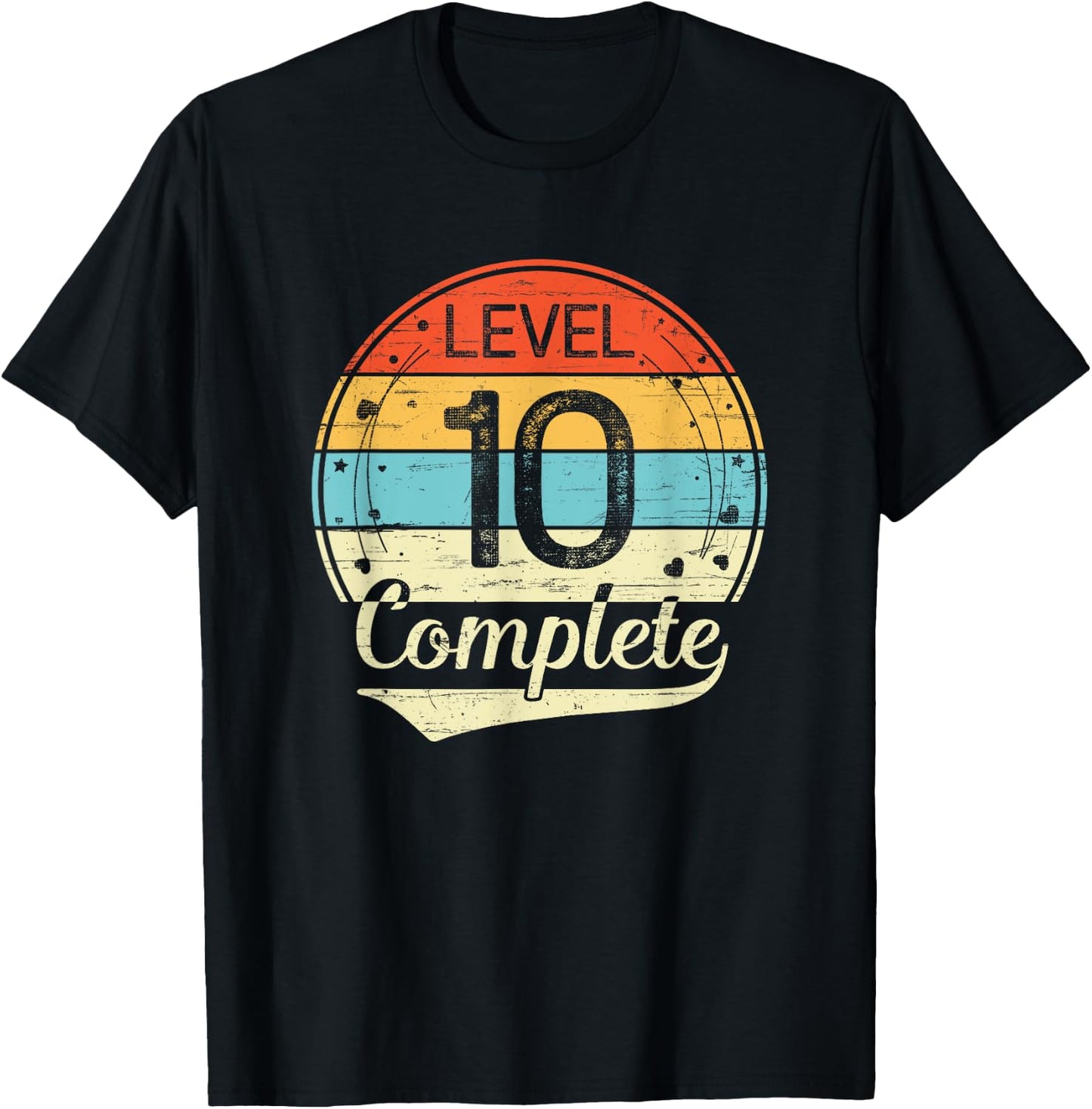 Level 10 Complete Retro 10th Wedding Anniversary T-Shirt - T-Shirt | Black