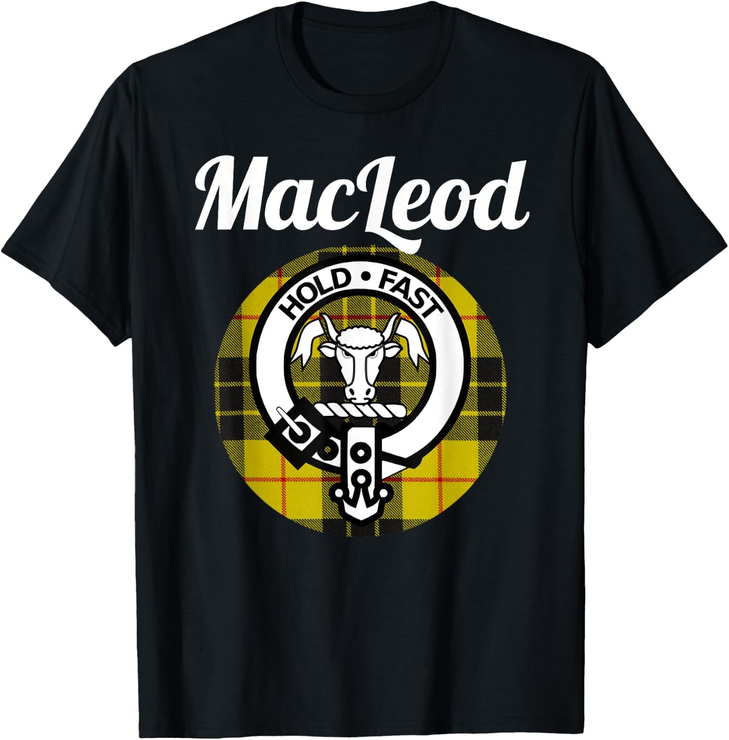 MacLeod Clan Scottish Name Coat Of Arms Tartan T-Shirt - T-Shirt | Black