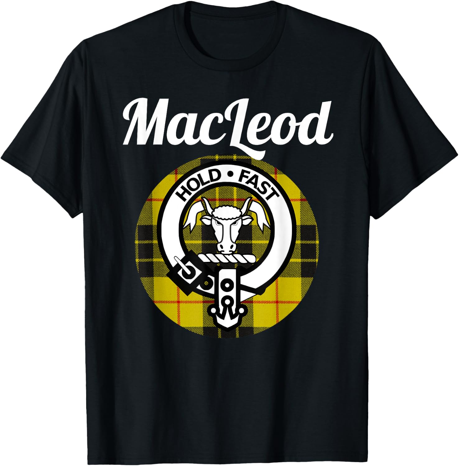 MacLeod Clan Scottish Name Coat Of Arms Tartan T-Shirt - T-Shirt | Black