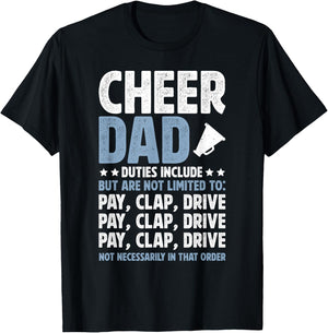 Cheer Dad Duties Cheerleading Dad Of A Cheerleader Father T-Shirt - T-Shirt | Black