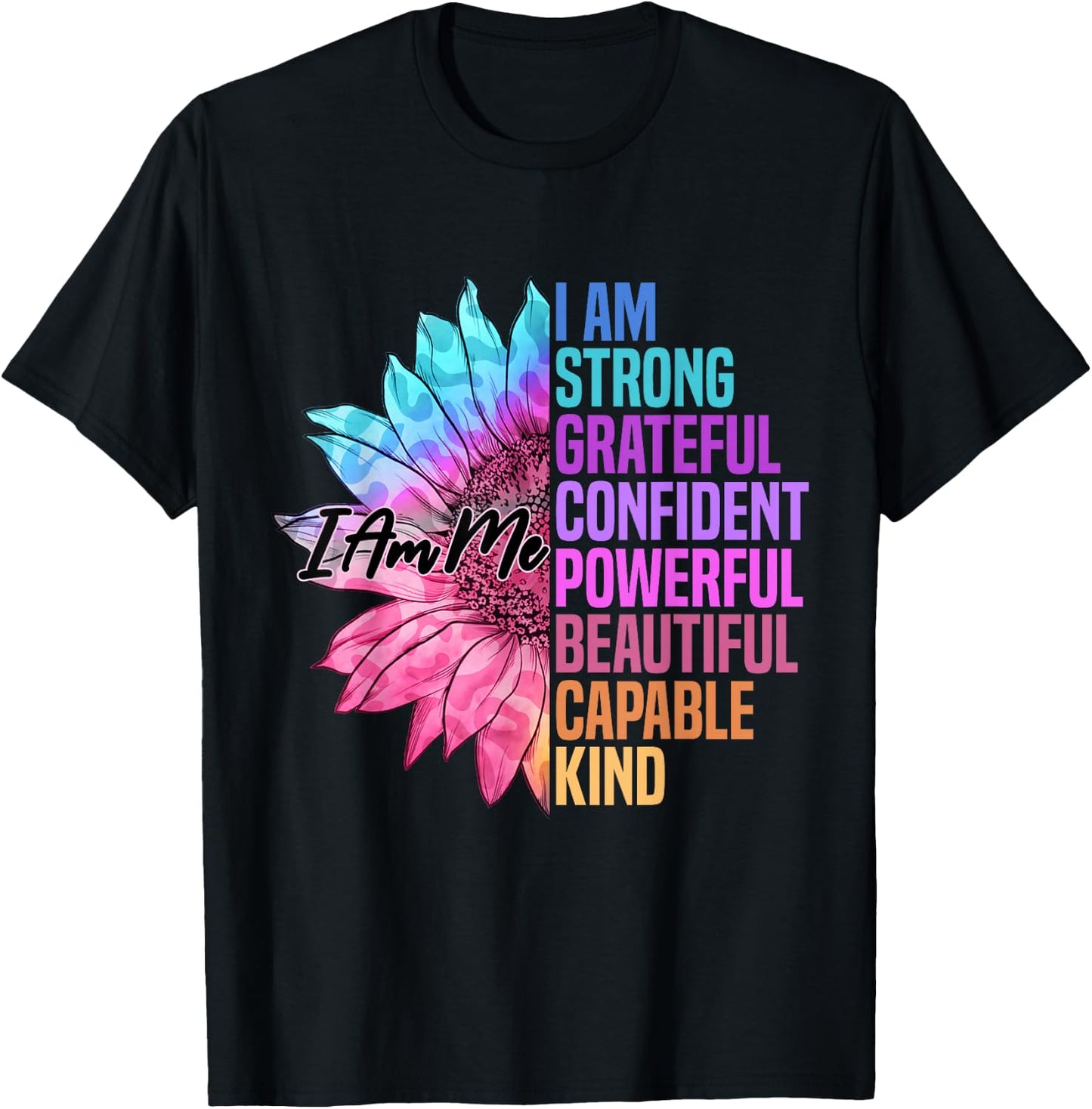 I am powerful, friendly, confident, beautiful T-Shirt - T-Shirt | Black