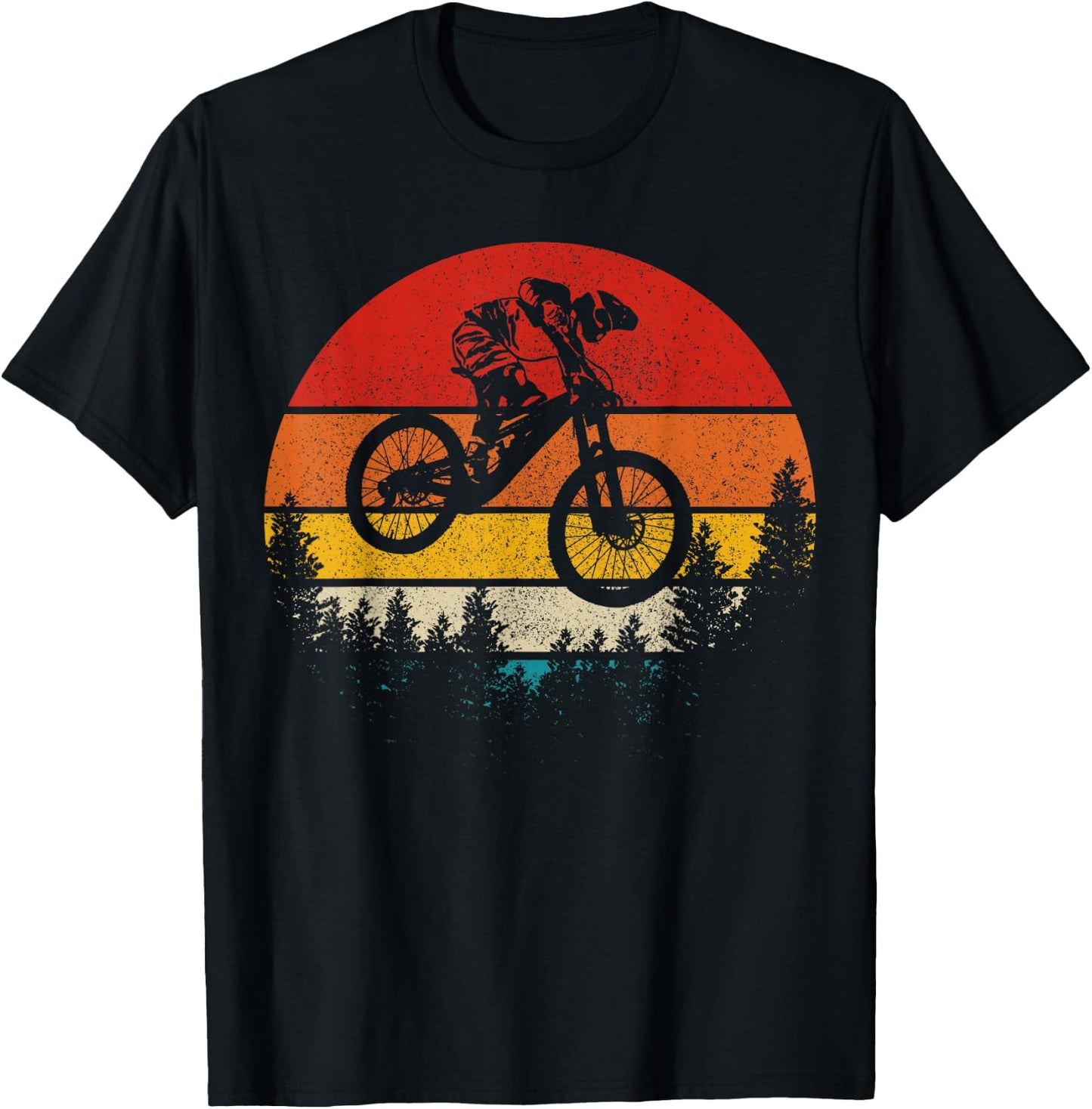 Mountain Bike Downhill Vintage MTB Mountain Biker Gift T-Shirt - T-Shirt | Black