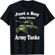 Just A Boy Who Loves Tanks & Sherman M4 American WW2 Tank T-Shirt - T-Shirt | Black