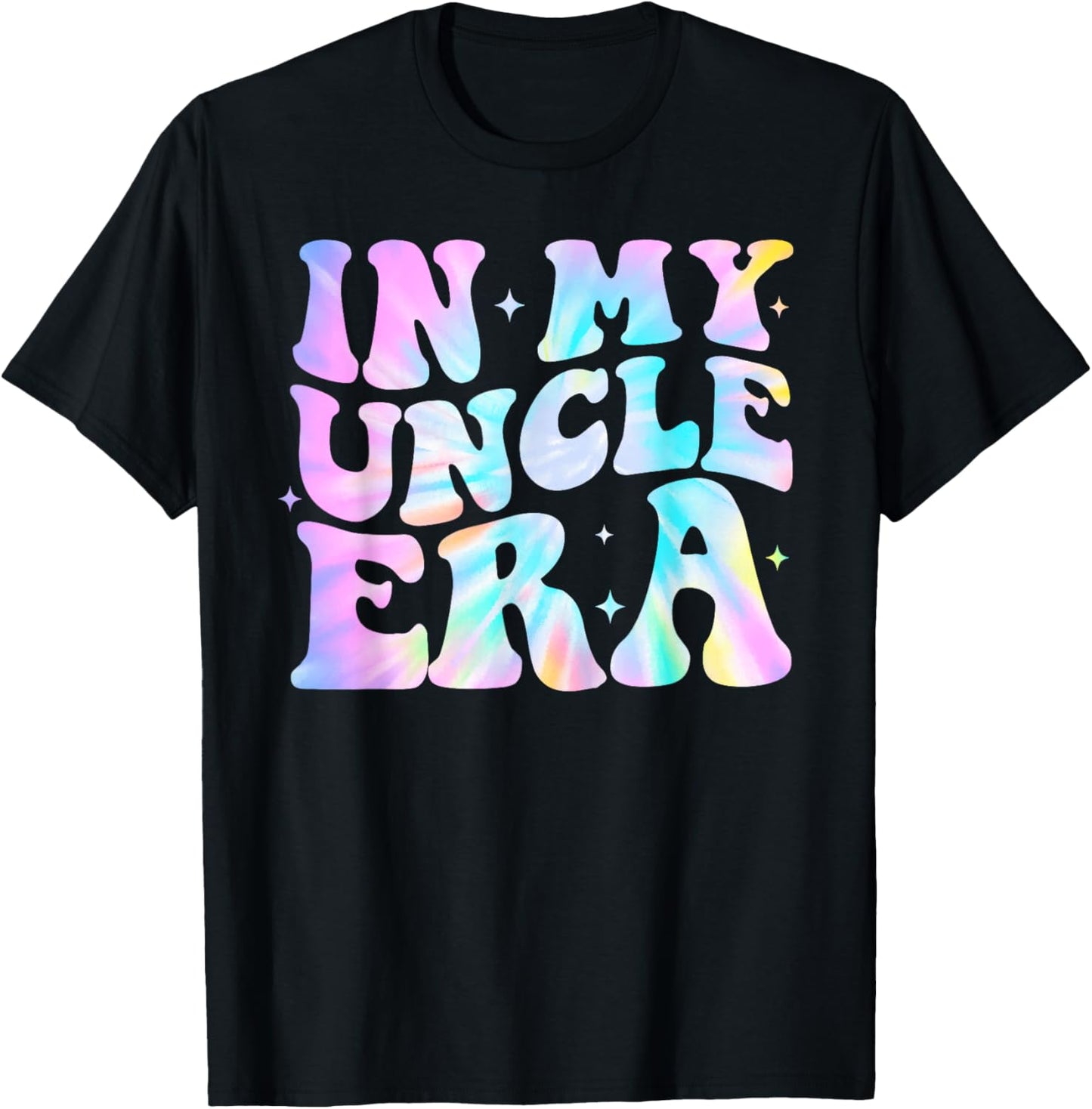 Funny In My Uncle Era Lover Tie Dye Retro Uncle Fathers Day T-Shirt - T-Shirt | Black