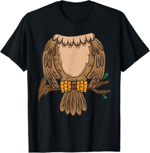 Funny Headless Owl Halloween Night Bird Costume Easy Outfit T-Shirt - T-Shirt | Black