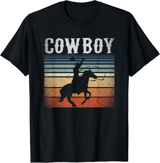 Retro Cowboy T-Shirt - T-Shirt | Black