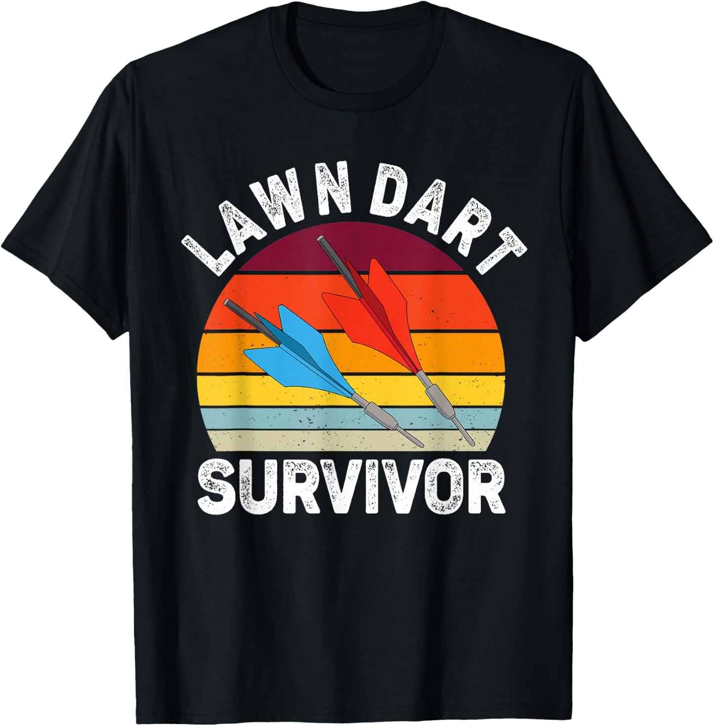 Funny Lawn Dart Survivor Retro Vintage Yard Darts Women Men T-Shirt - T-Shirt | Black