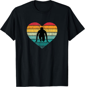 Sprinter in Start Block Sport Race I Love Athletics T-Shirt - T-Shirt | Black