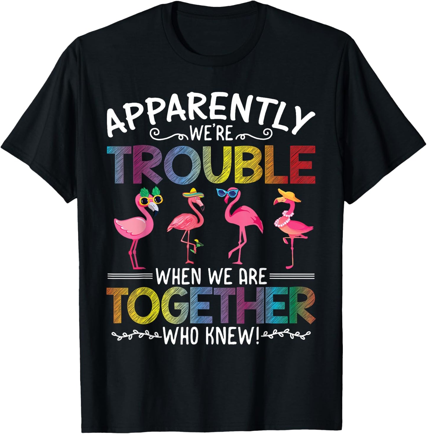 Apparently We're Trouble When We are Together Who Knew Funny T-Shirt - T-Shirt | Black