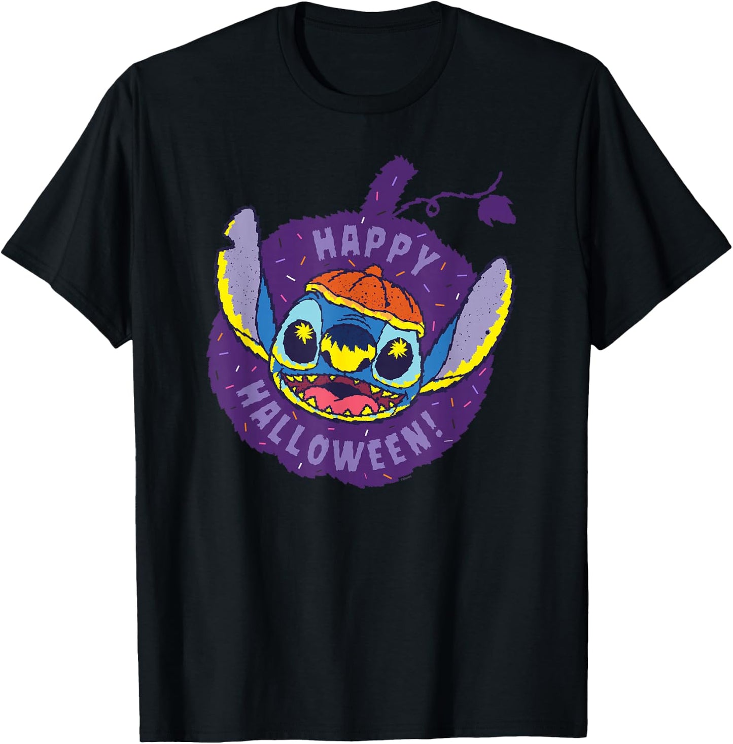 Disney Lilo & Stitch Jack-o’-Lantern Pumpkin Happy Halloween T-Shirt - T-Shirt | Black