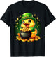 Duck Leprechaun Cute Funny Duck St. Patricks Day T-Shirt - T-Shirt | Black