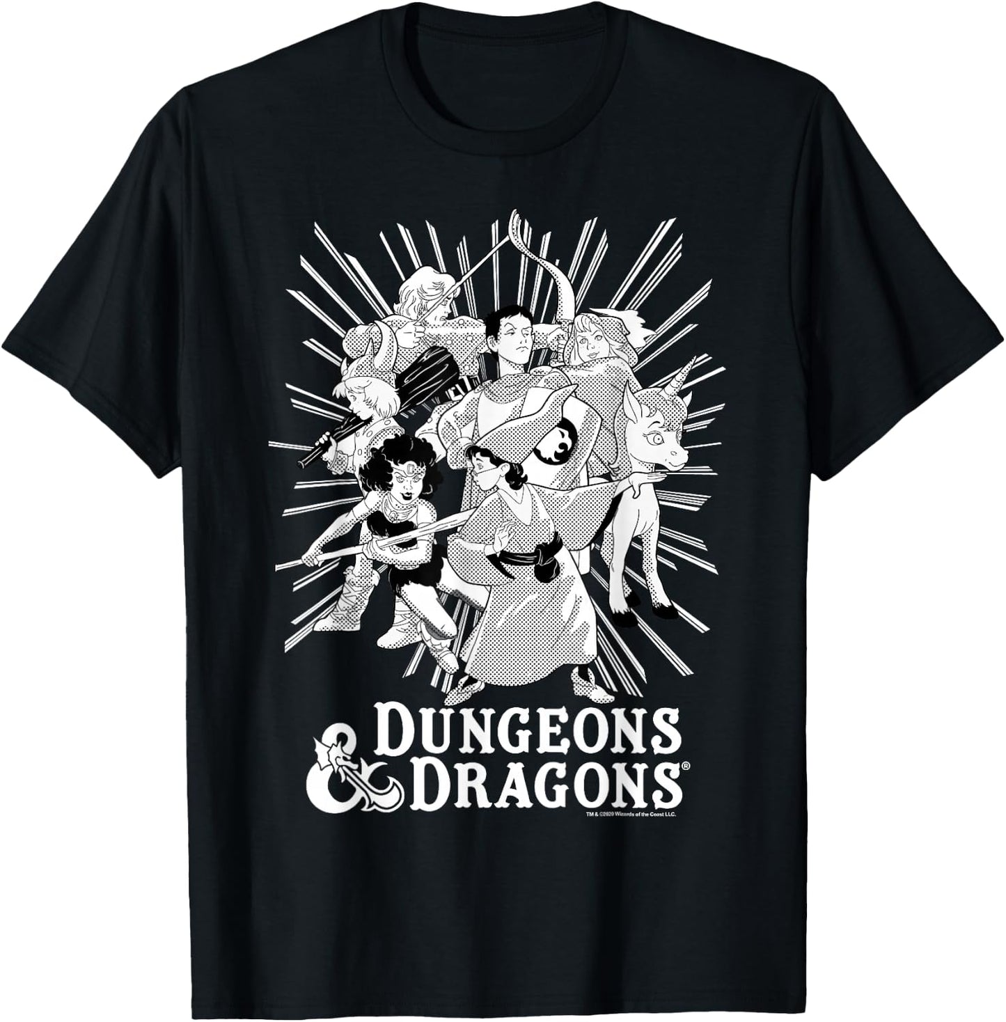 Dungeons & Dragons Group Shot Ray Portrait T-Shirt - T-Shirt | Black