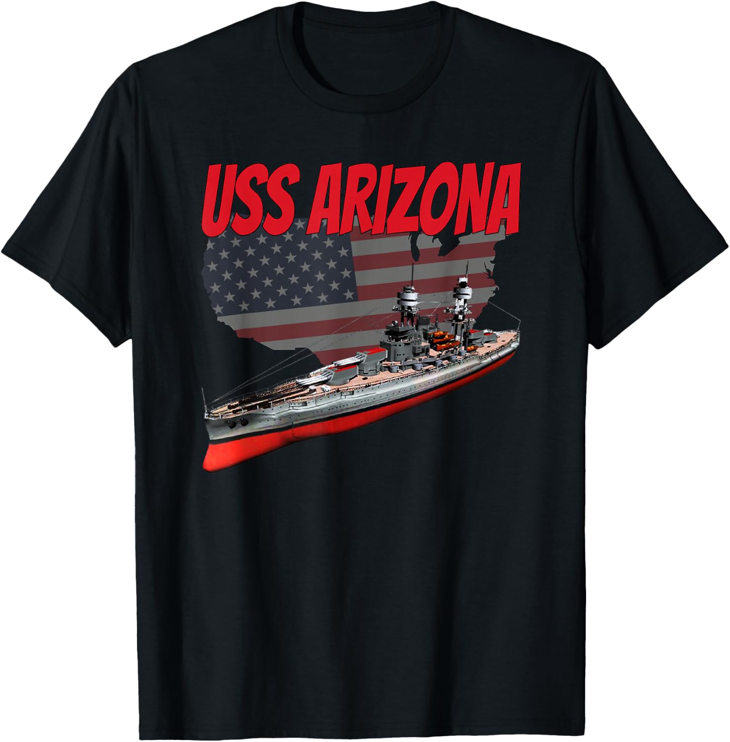 WW2 Battleship USS Arizona BB-39 World War 2 Ship Model Boys T-Shirt - T-Shirt | Black