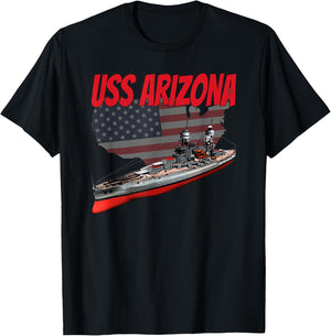WW2 Battleship USS Arizona BB-39 World War 2 Ship Model Boys T-Shirt - T-Shirt | Black