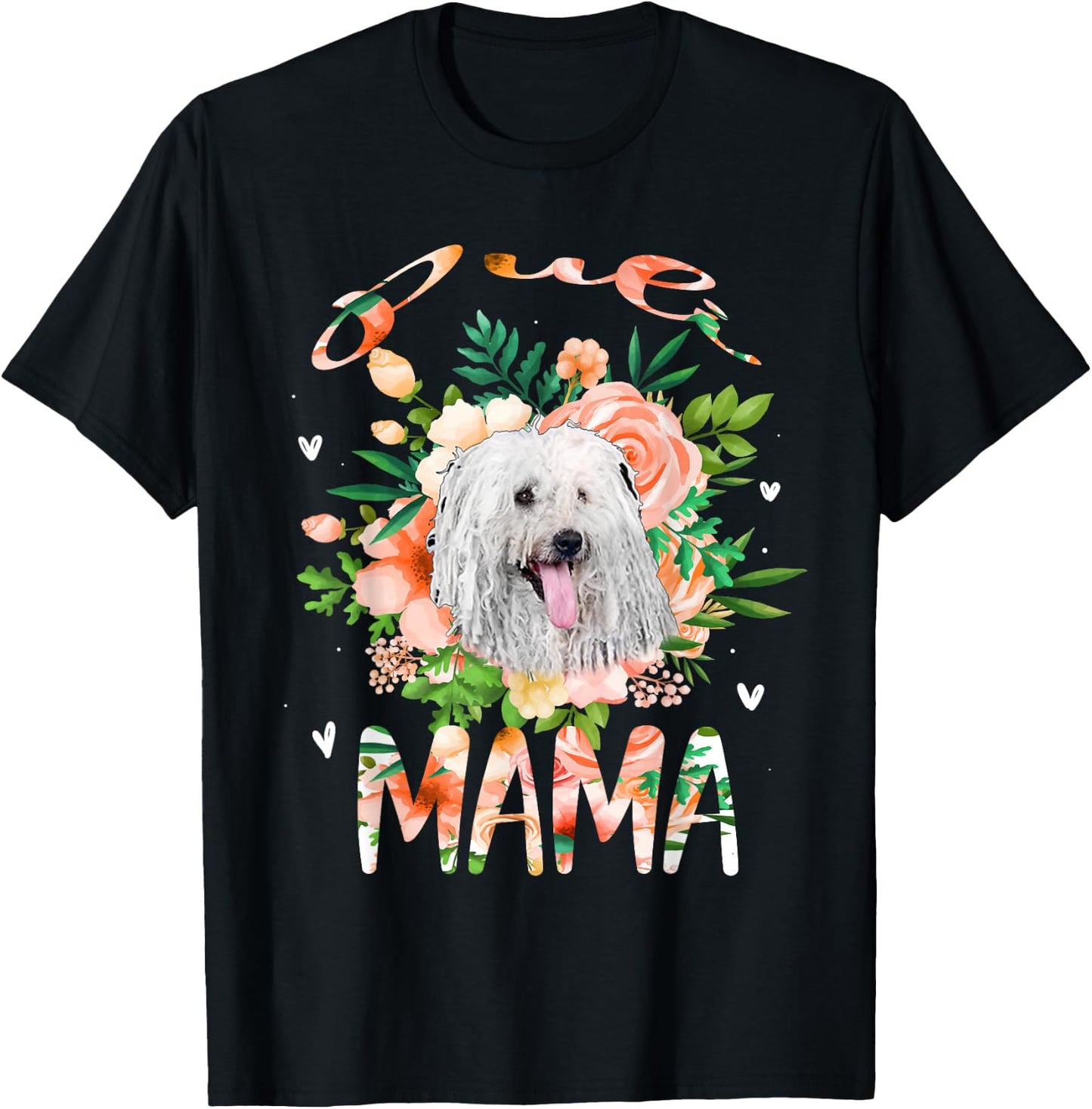 Puli Mama Flower Funny Dog Lover Gift Mama Men Women Kids T-Shirt - T-Shirt | Black