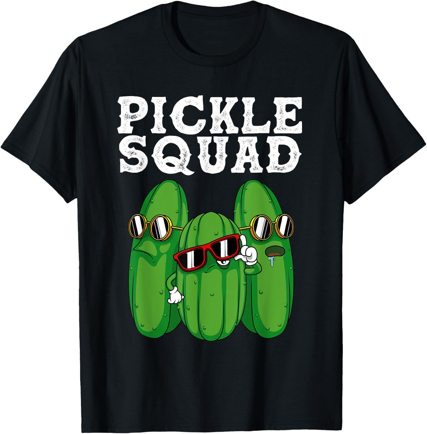 Funny Pickle Squad Novelty Gift Men Kids Big Dill Gang Lover T-Shirt - T-Shirt | Black