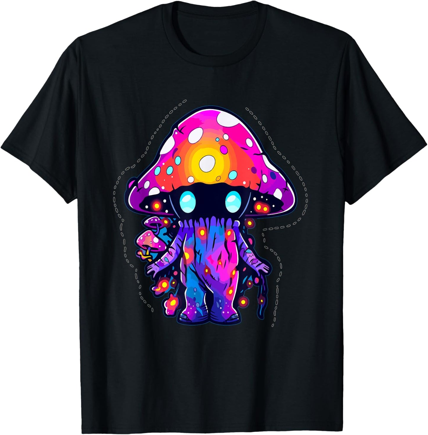 EDM Festival Trippy Art Mushroom Psychedelic Rave T-Shirt - T-Shirt | Black