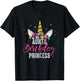 Aunt Of The Birthday Princess Aunt Gift Unicorn Birthday T-Shirt - T-Shirt | Black