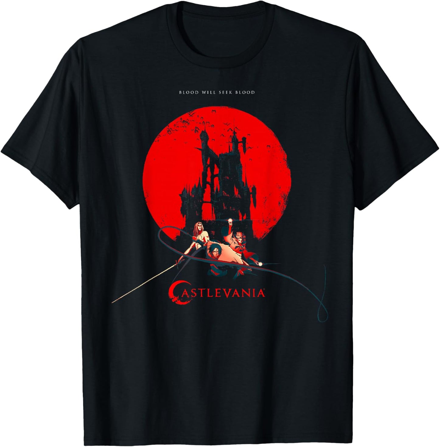 Netflix Castlevania Heroes Red Moon T-Shirt - T-Shirt | Black