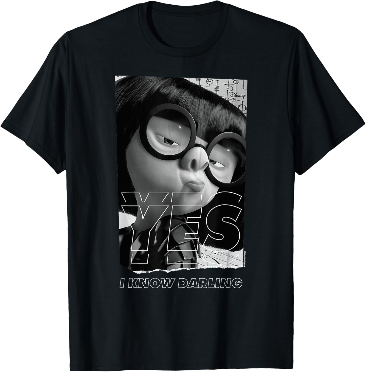The Incredibles - Edna Yes Darling T-Shirt - T-Shirt | Black