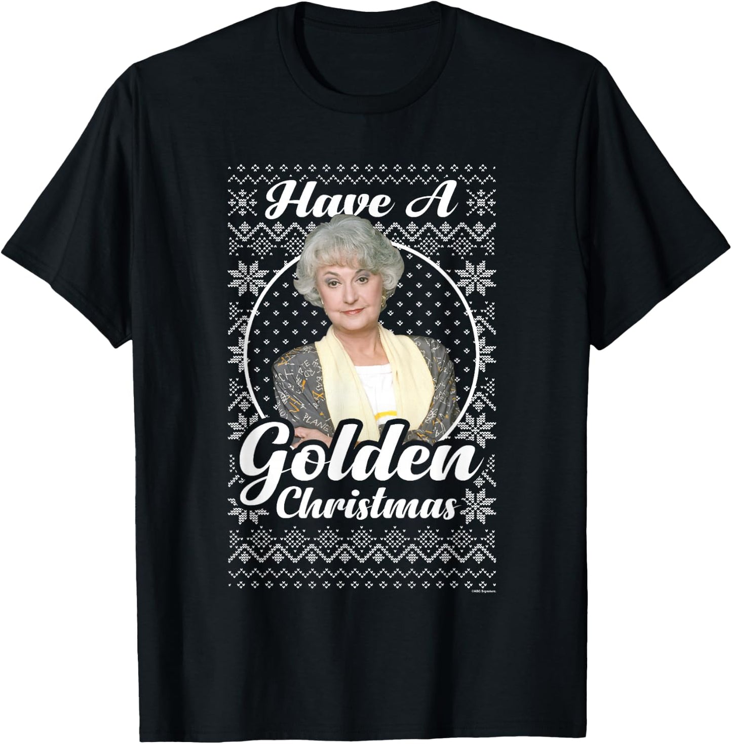 The Golden Girls Iconic Dorothy Have A Golden Christmas Logo T-Shirt - T-Shirt | Black