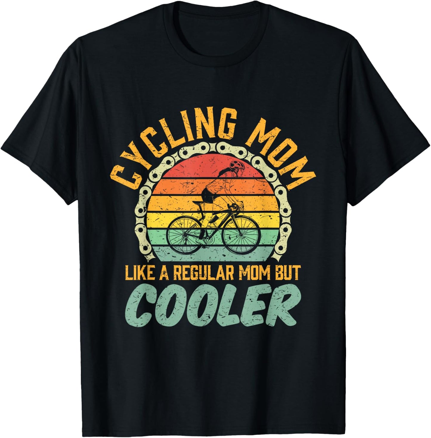 Road Bike Cycling Cyclist Bicycle Birthday Gift Mom Wife T-Shirt - T-Shirt | Black