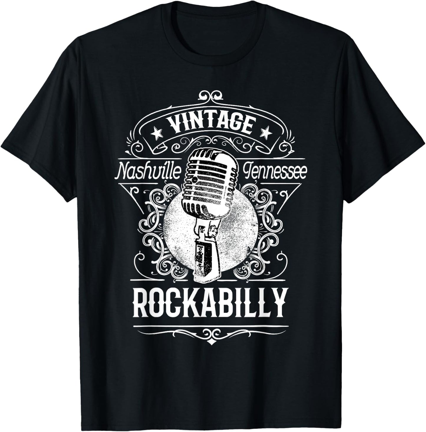 Rockabilly Greaser Vintage Nashville Retro Tennessee T-Shirt - T-Shirt | Black