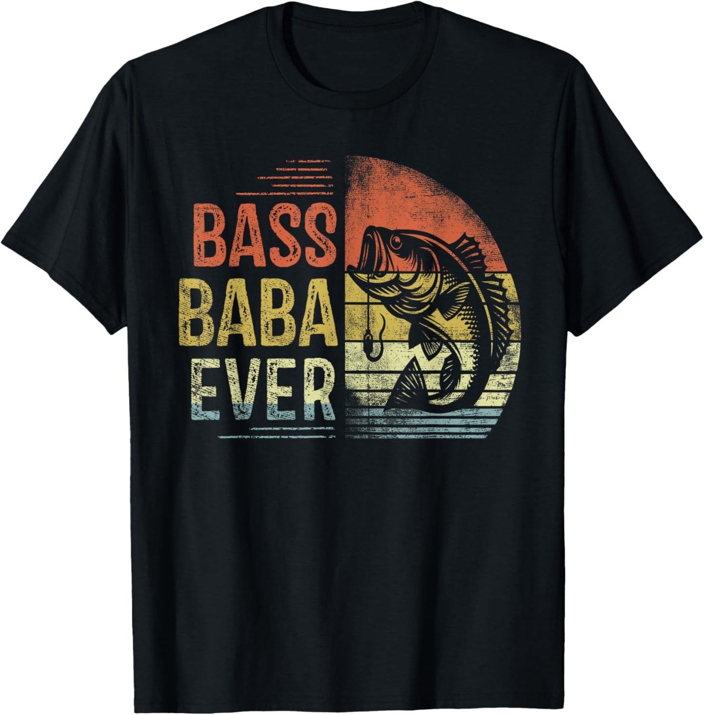 Bass Baba Ever Fishing Gifts Baba Birthday Vintage T-Shirt - T-Shirt | Black