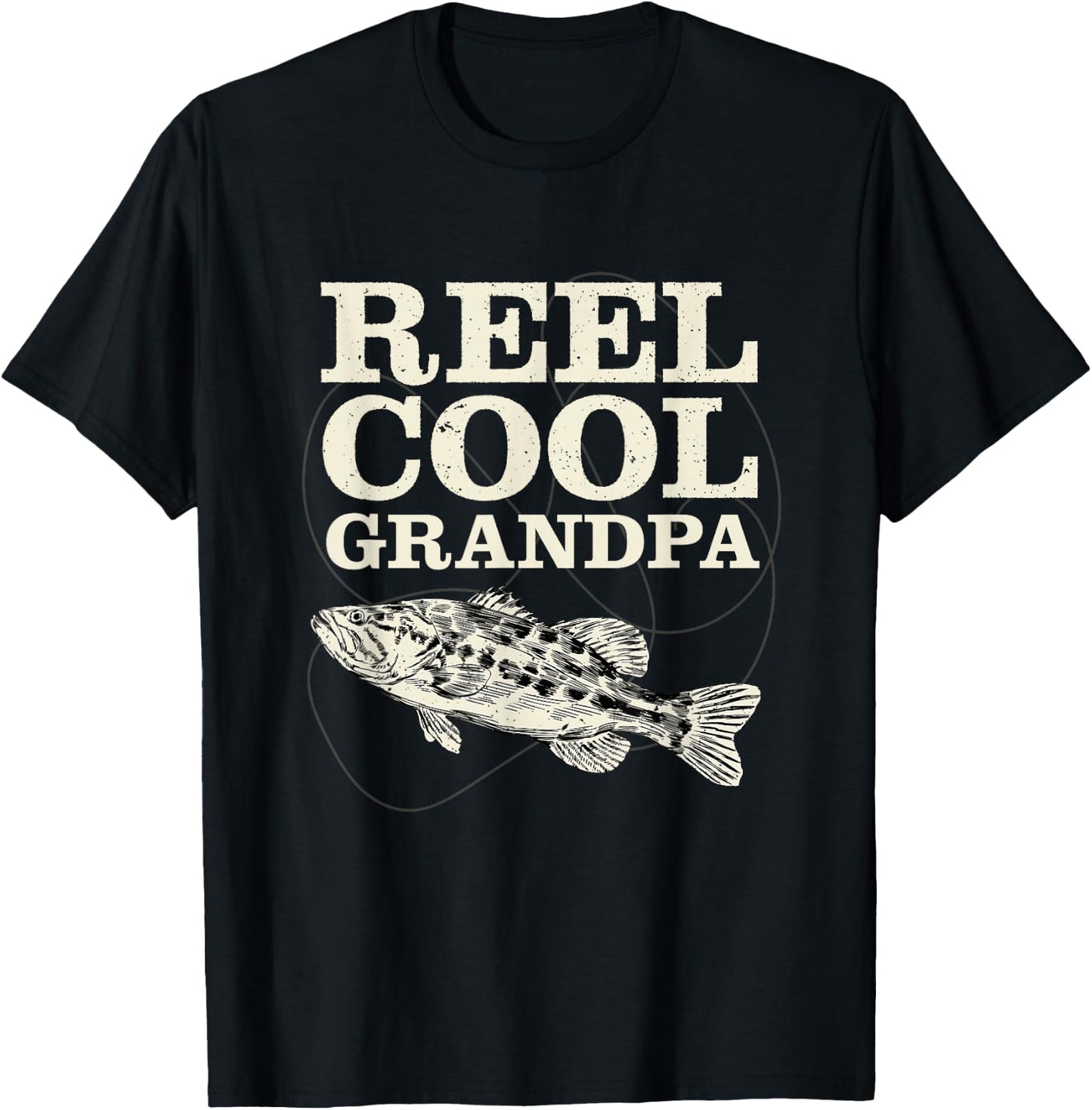 Reel Cool Grandpa Fishing Fathers Day T-Shirt - T-Shirt | Black