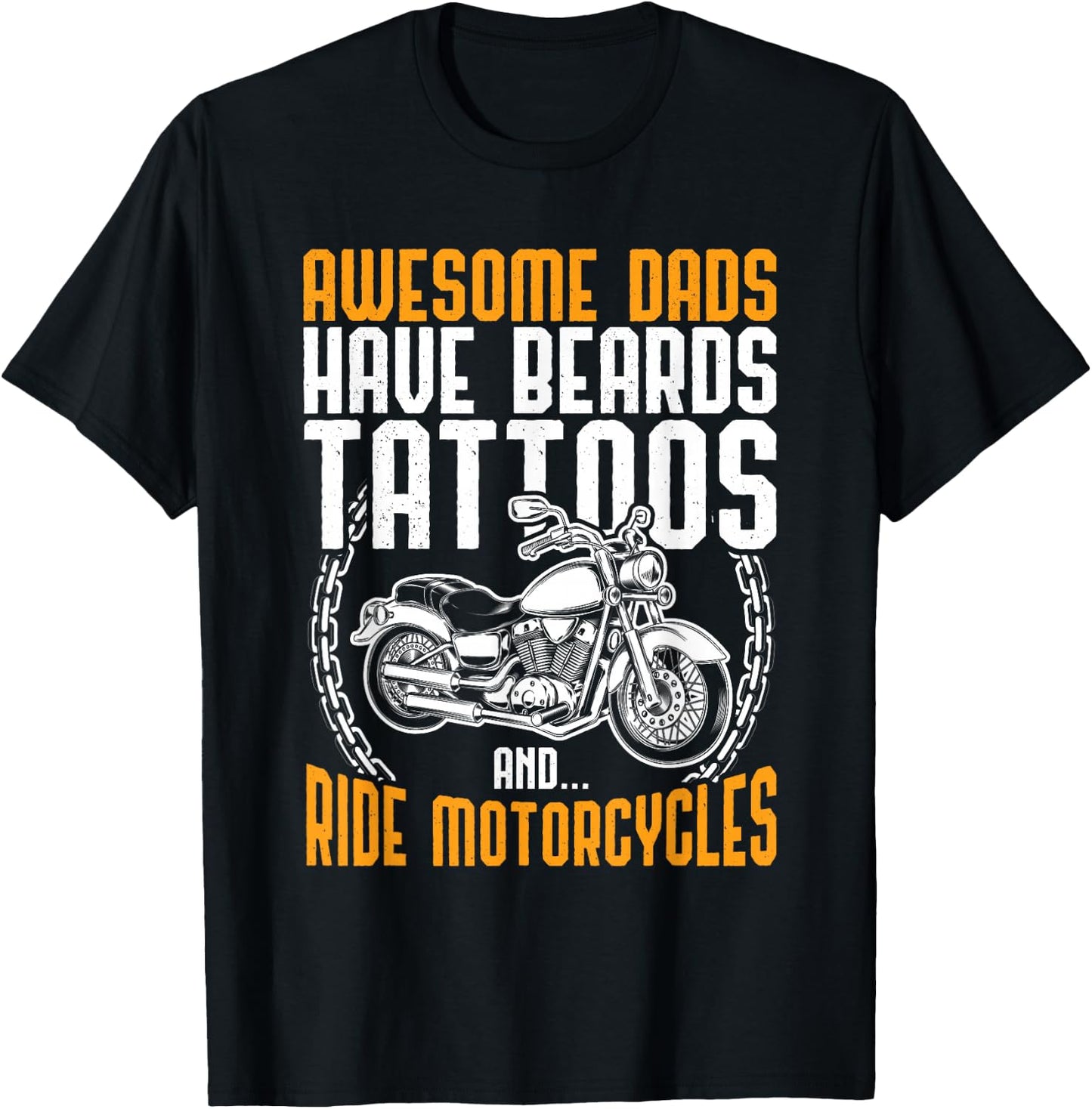 Tattooed Dad Motorcycle Funny Tattoo T-Shirt - T-Shirt | Black