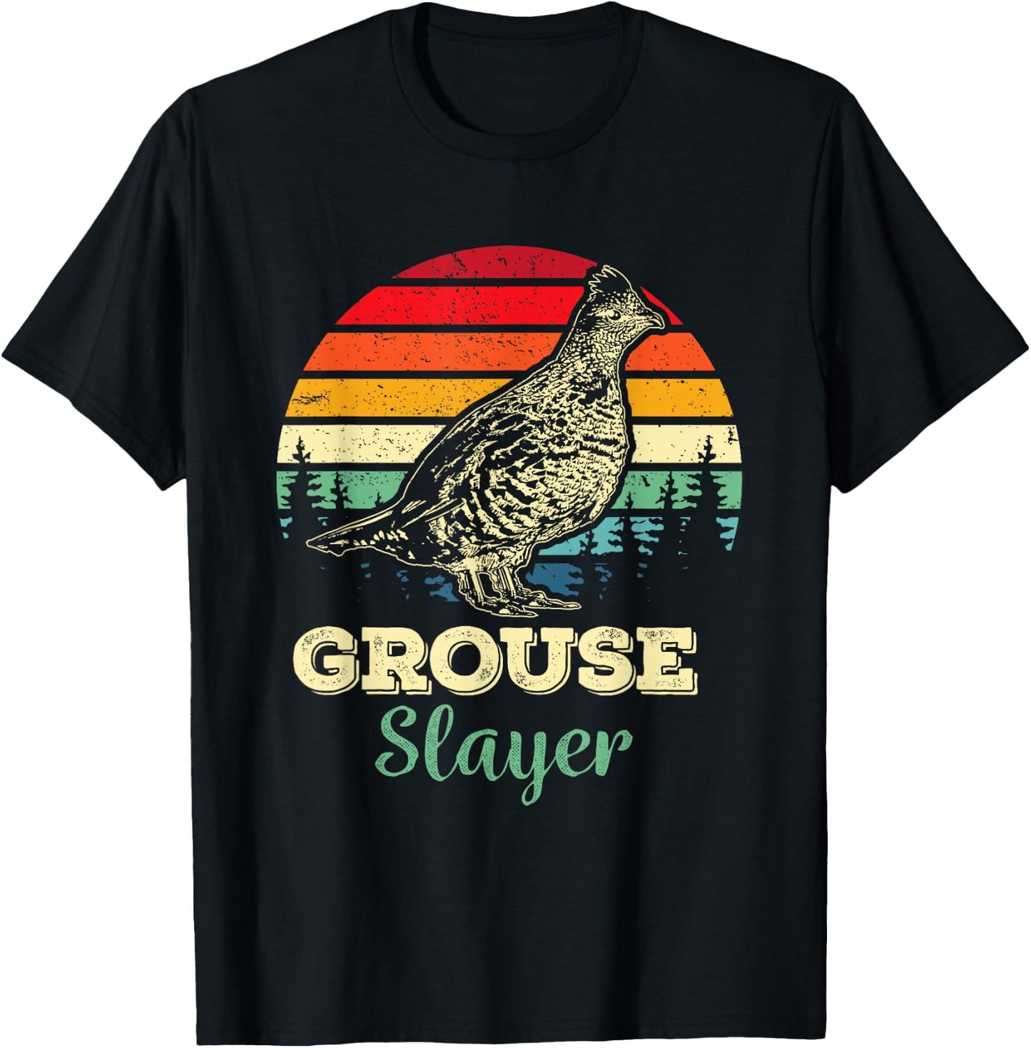 Grouse Slayer Funny Ruffed Grouse Bird Hunting Gift Hunter T-Shirt - T-Shirt | Black