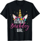 Father Of The Birthday Girl Daddy Gifts Unicorn Birthday T-Shirt - T-Shirt | Black
