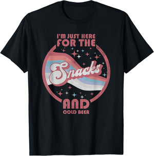 I'm Just Here For The Snacks Cold Beer Fantasy Football Meme T-Shirt - T-Shirt | Black