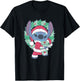 Disney Lilo & Stitch Christmas Santa Claus Stitch Portrait T-Shirt - T-Shirt | Black