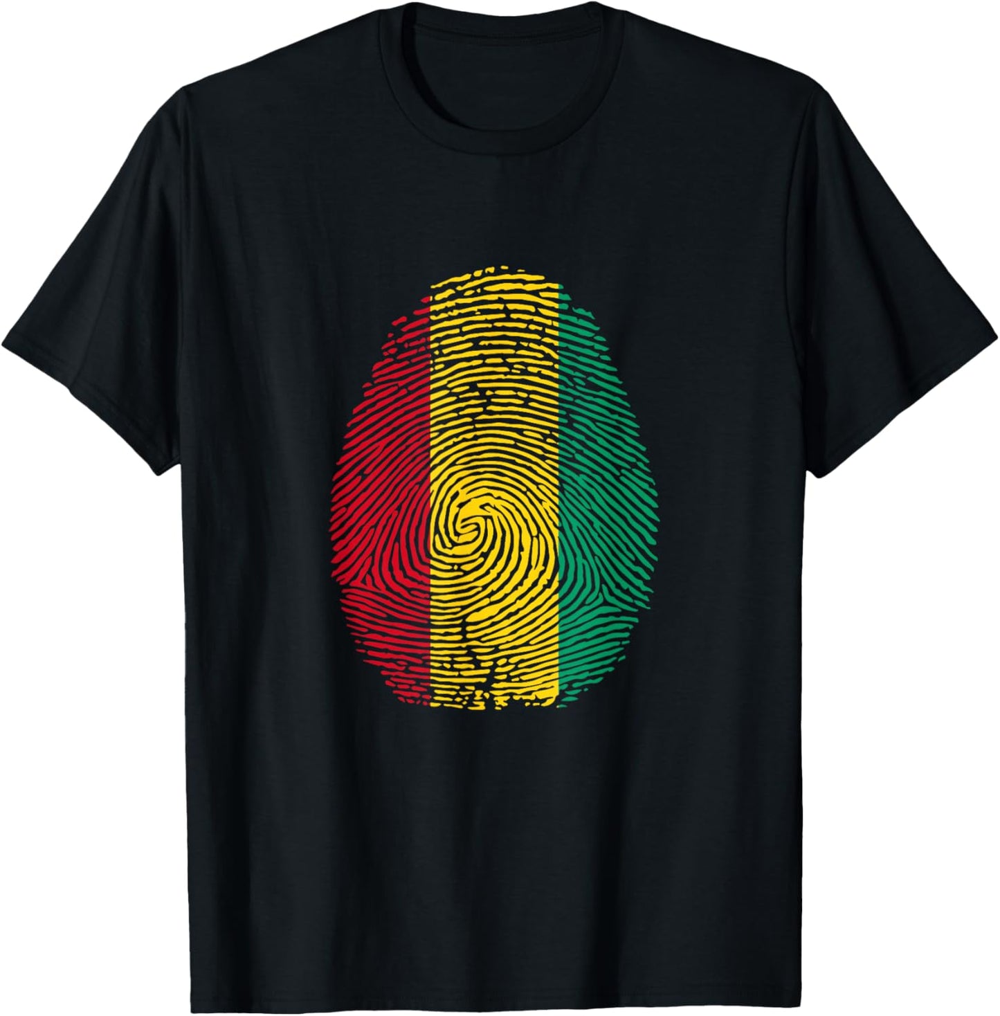 Funny it's in my DNA Guinea flag Fingerprint T-Shirt - T-Shirt | Black
