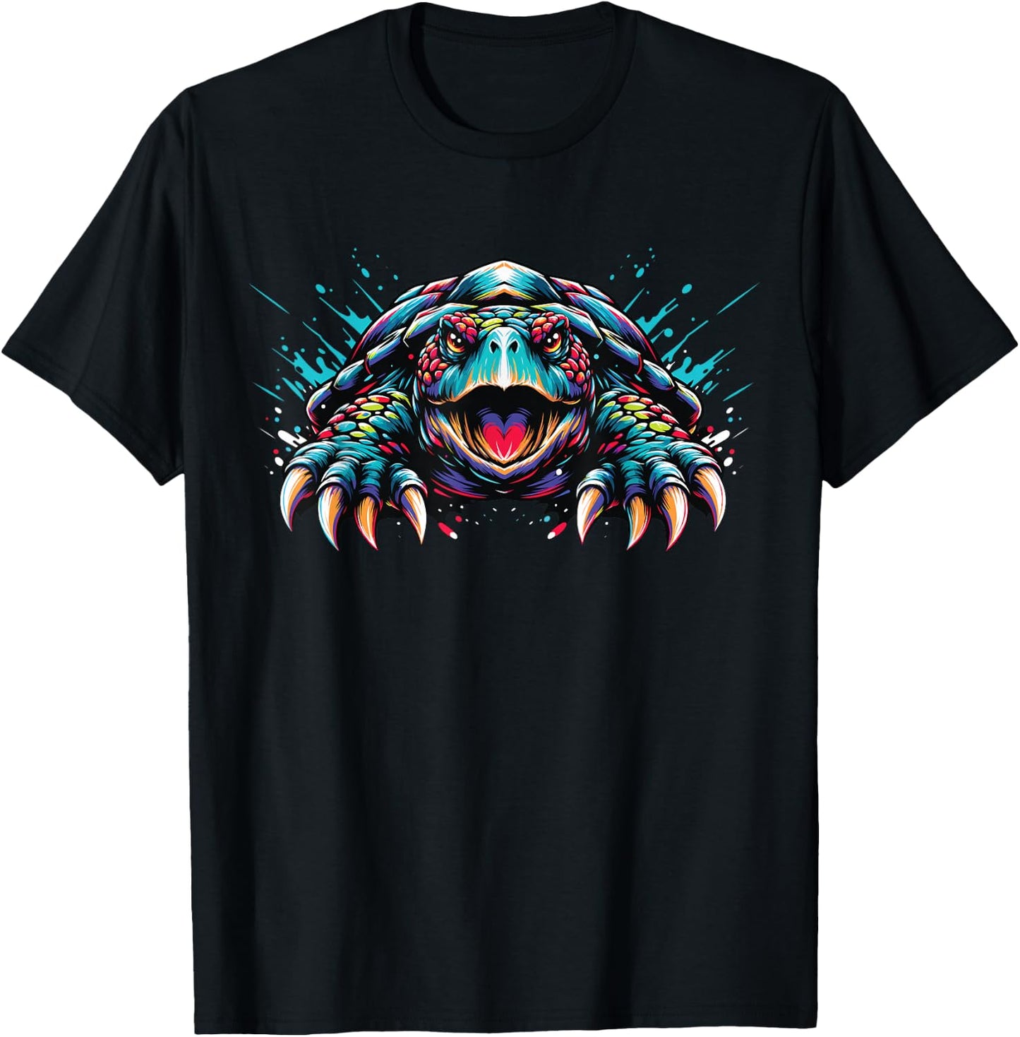 Snapping Turtle Splash Art, Snapping Turtle T-Shirt - T-Shirt | Black