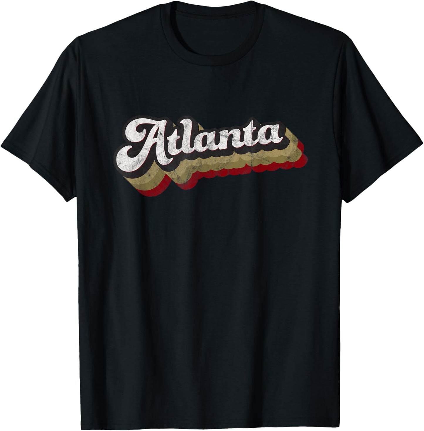 Atlanta Soccer Distressed Retro Baseball Script 404 United T-Shirt - T-Shirt | Black