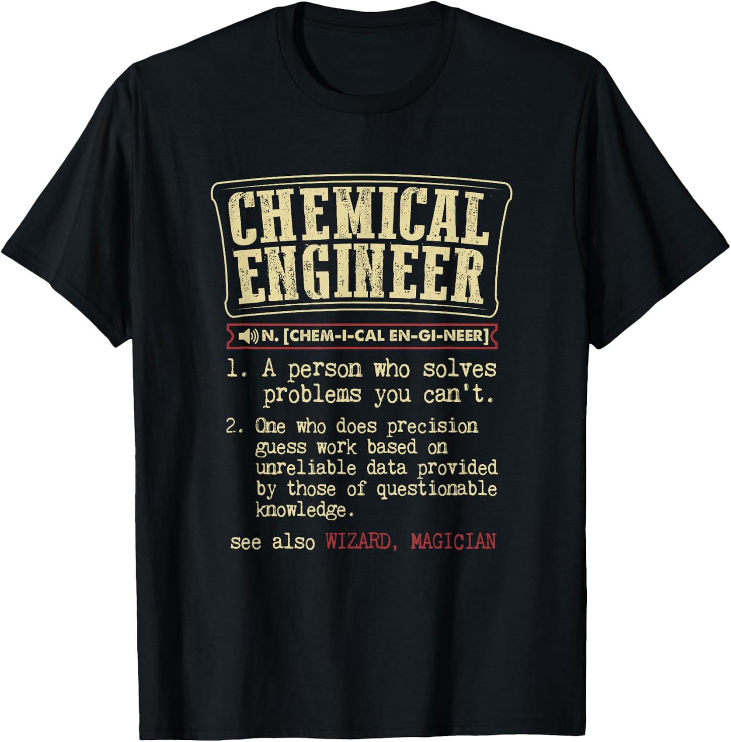 Chemical Engineer Design Apparel Women's Black Cotton Polyester Modern Letter Print T-Shirt - T-Shirt | Black