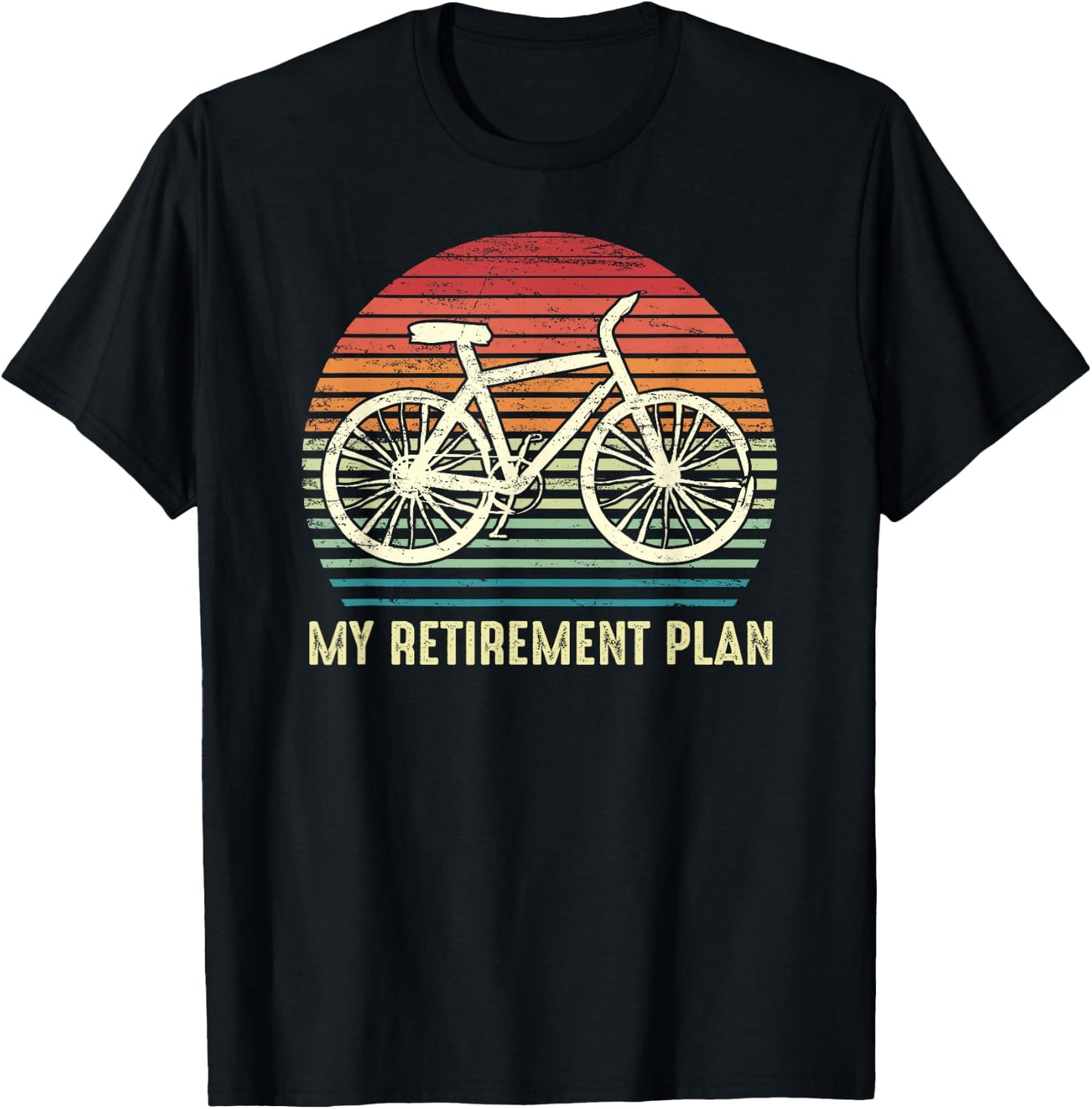 Riding a Bike Is My Retirement Plan Vintage Bicycle Rider T-Shirt - T-Shirt | Black