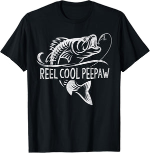 Reel Cool Peepaw Fishing Gifts Peepaw Father's Day T-Shirt - T-Shirt | Black