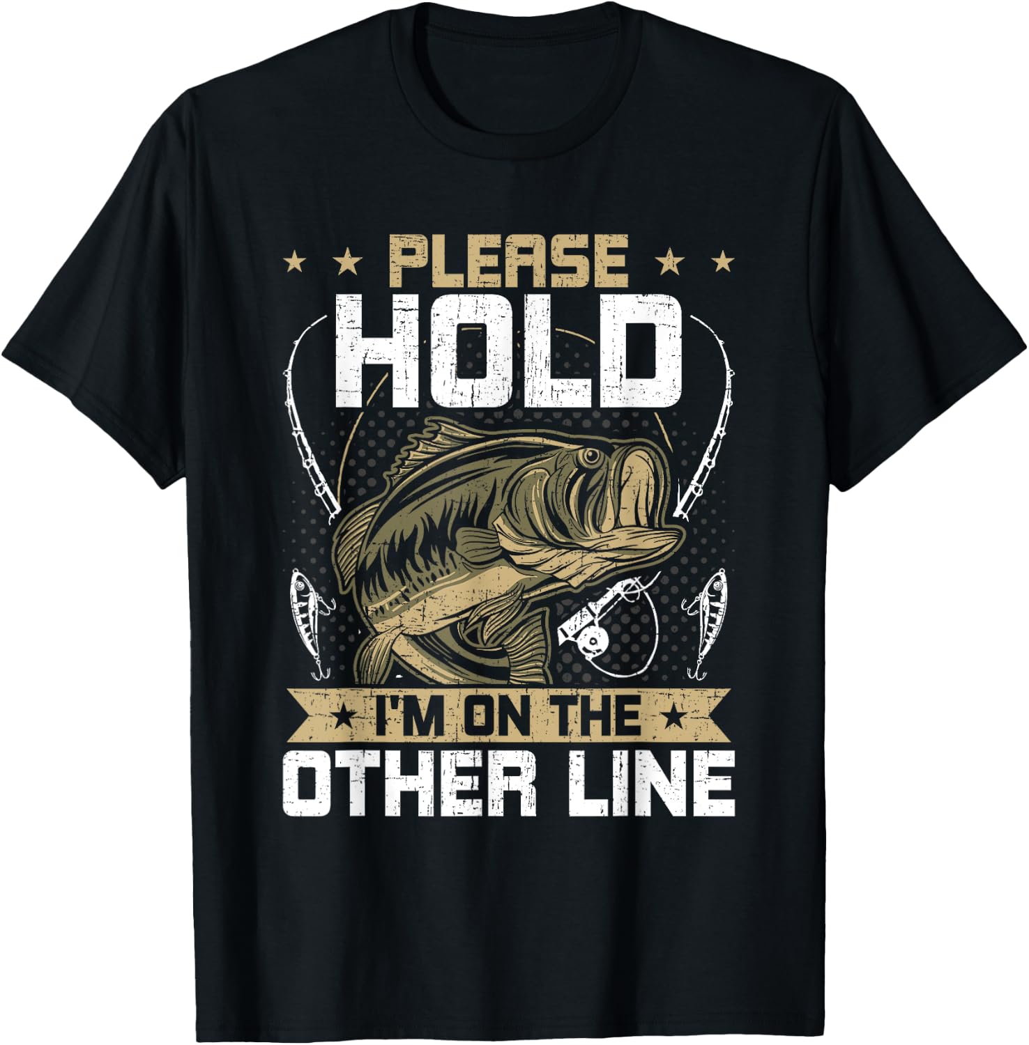 Please Hold I'm On The Other Line Fly Fishing T-Shirt - T-Shirt | Black