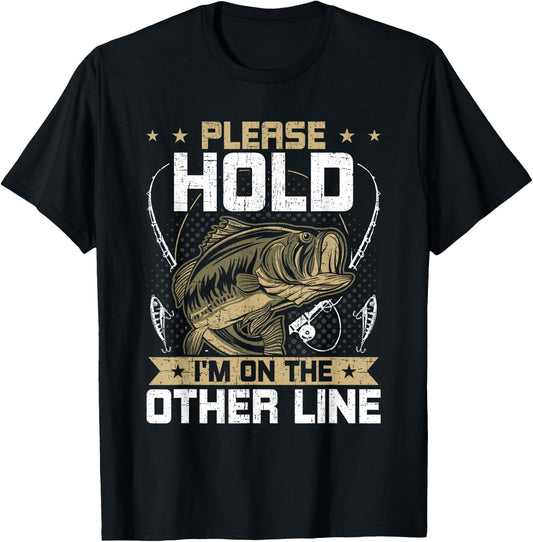 Please Hold I'm On The Other Line Fly Fishing T-Shirt - T-Shirt | Black