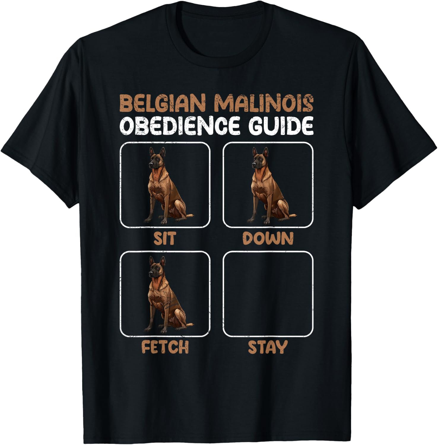 BELGIAN MALINOIS OBEDIENCE GUIDE Funny Malinois T-Shirt - T-Shirt | Black