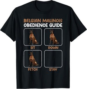 BELGIAN MALINOIS OBEDIENCE GUIDE Funny Malinois T-Shirt - T-Shirt | Black