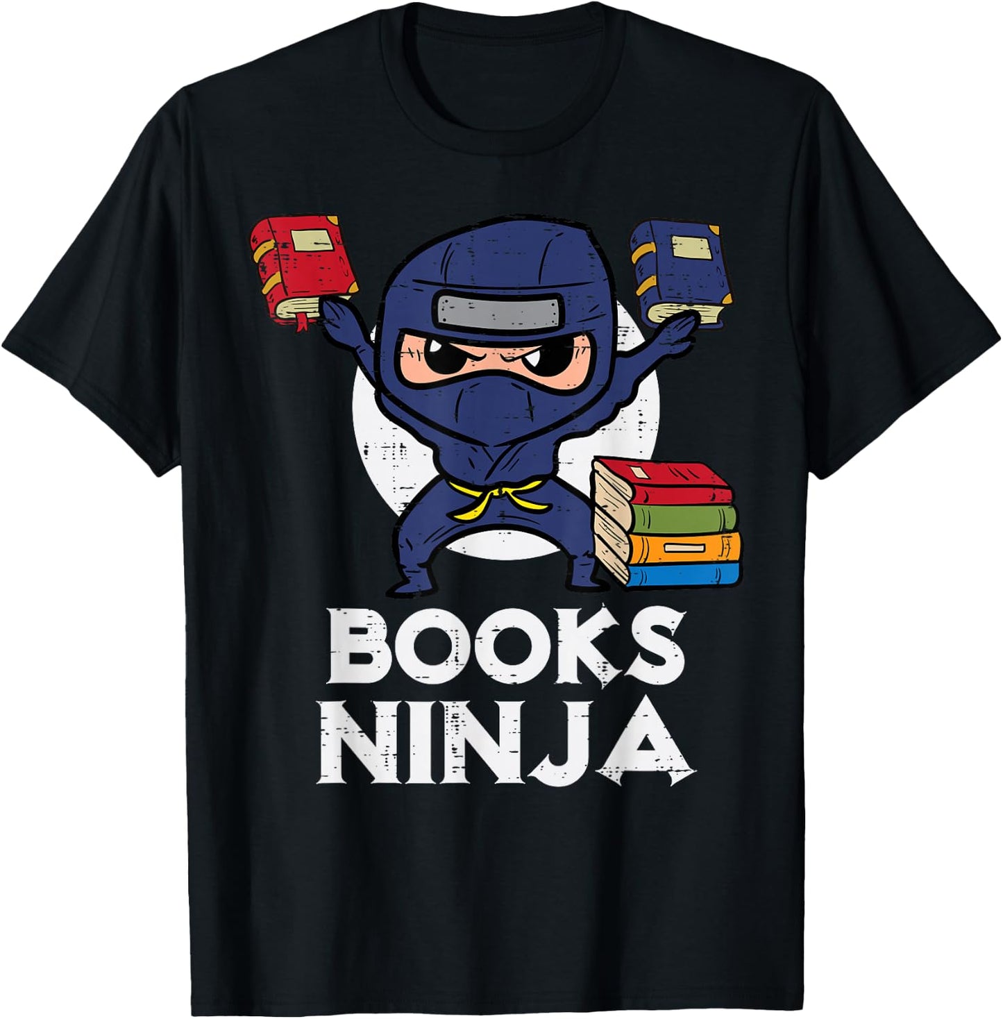 Books Ninja Read Reading Librarian Book Toddler Boys Kids T-Shirt - T-Shirt | Black