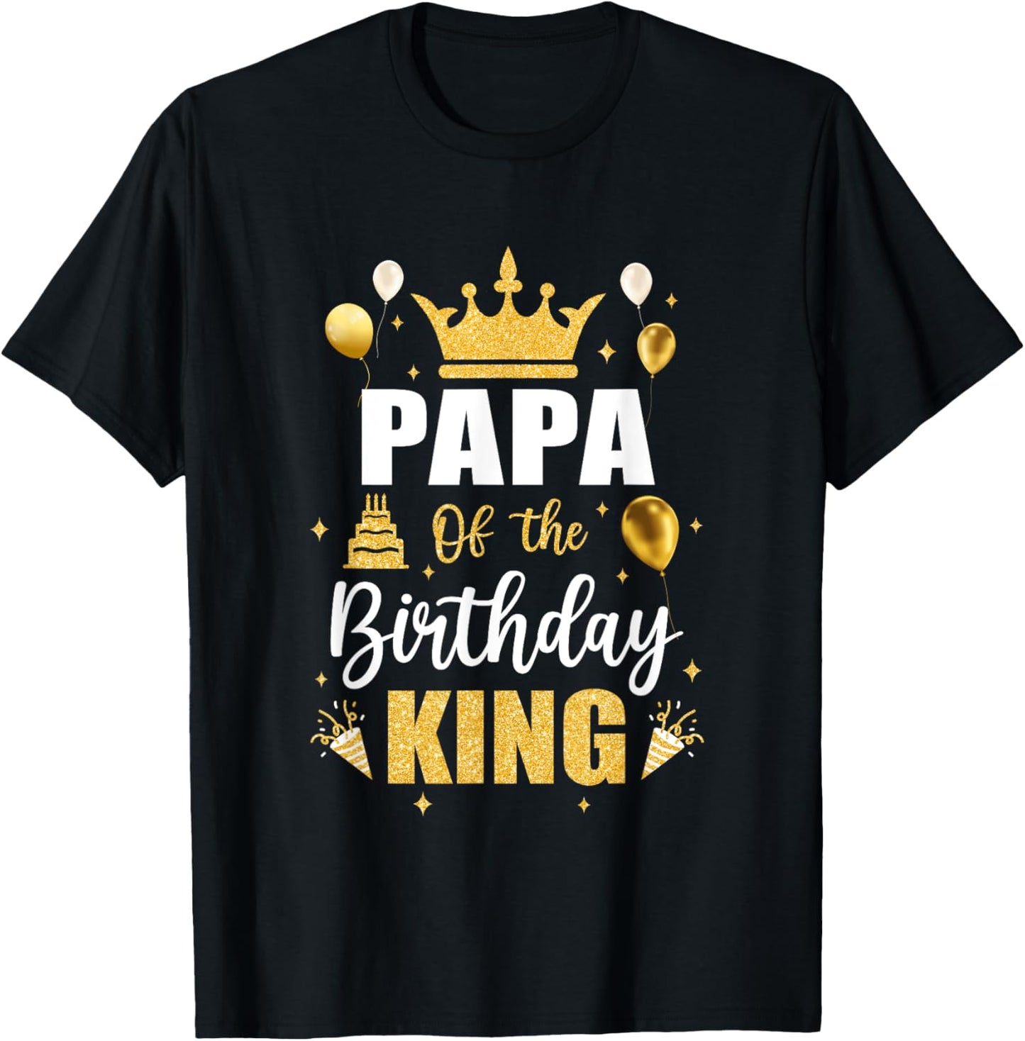 Papa Of The Birthday King Boys Men Bday Party T-Shirt - T-Shirt | Black