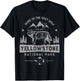 Yellowstone US National Park Wolf Lover Vintage Men Women T-Shirt - T-Shirt | Black